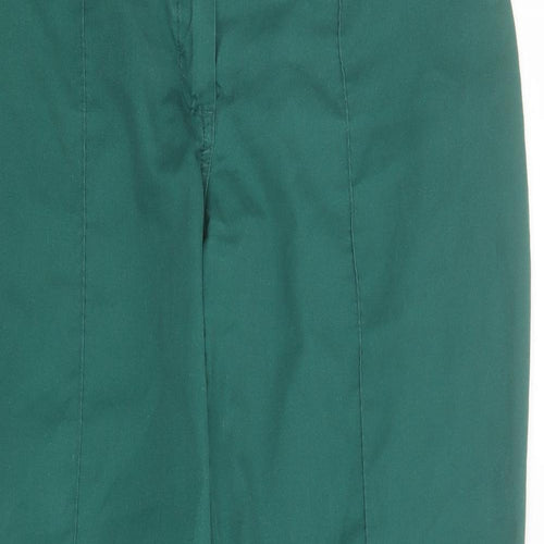 Alexandra Womens Green  Polyester Cargo Trousers Size 14 L31 in Regular Zip - Elastic waistbadn