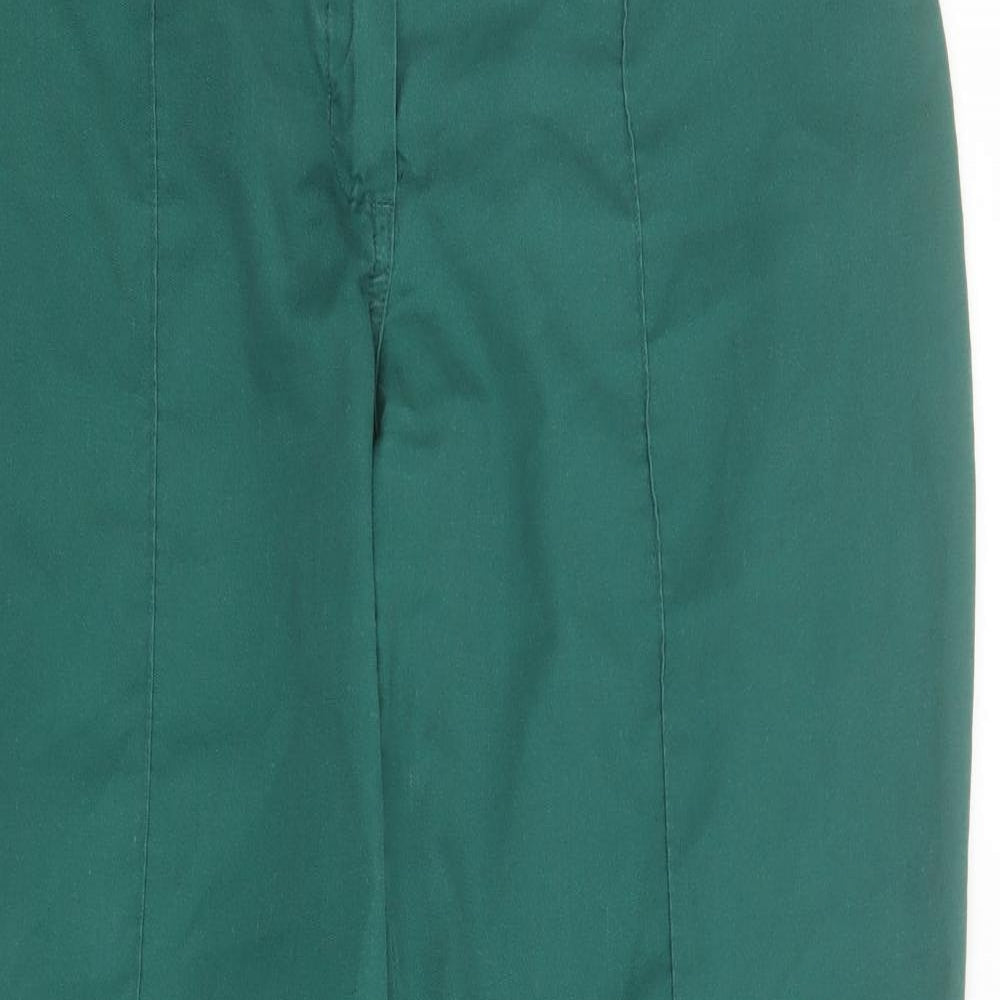 Alexandra Womens Green  Polyester Cargo Trousers Size 14 L31 in Regular Zip - Elastic waistbadn