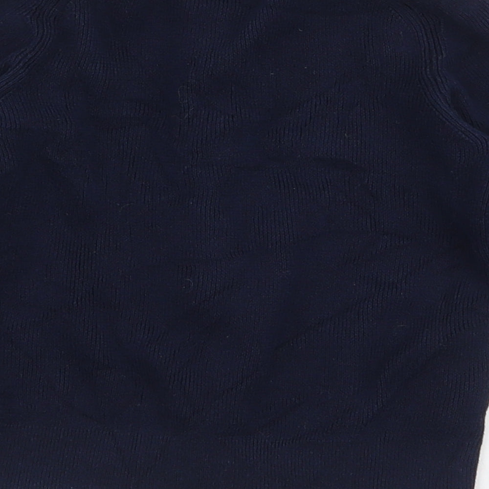 NEXT Boys Blue High Neck  100% Cotton Cardigan Jumper Size 3 Years  Zip
