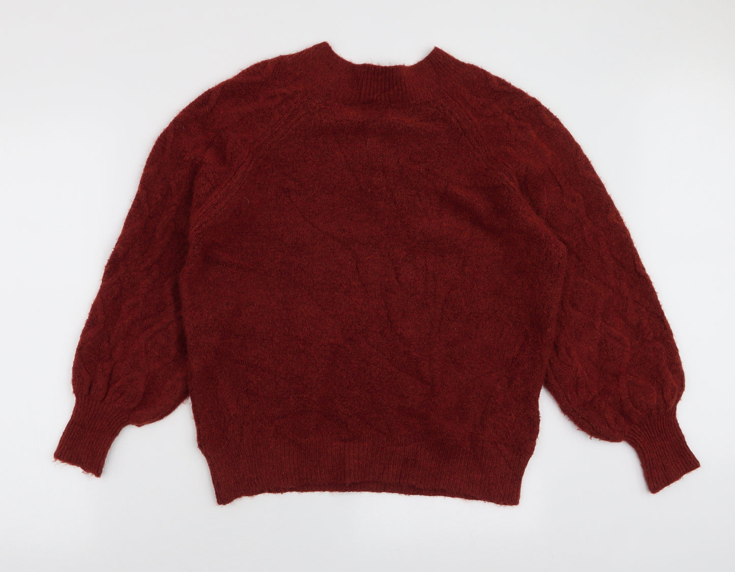 F&F Womens Orange V-Neck  Acrylic Pullover Jumper Size 8