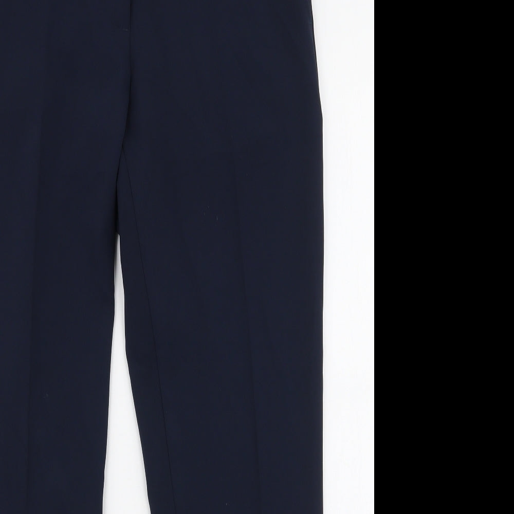 United Colors of Benetton Womens Blue  Polyester Trousers  Size 14 L28 in Slim Zip