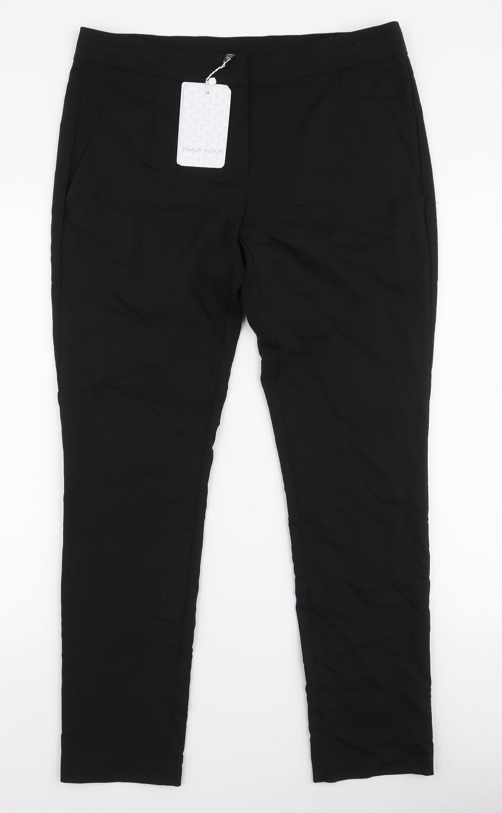 NAF NAF Womens Black  Polyester Dress Pants Trousers Size 14 L28 in Slim Zip