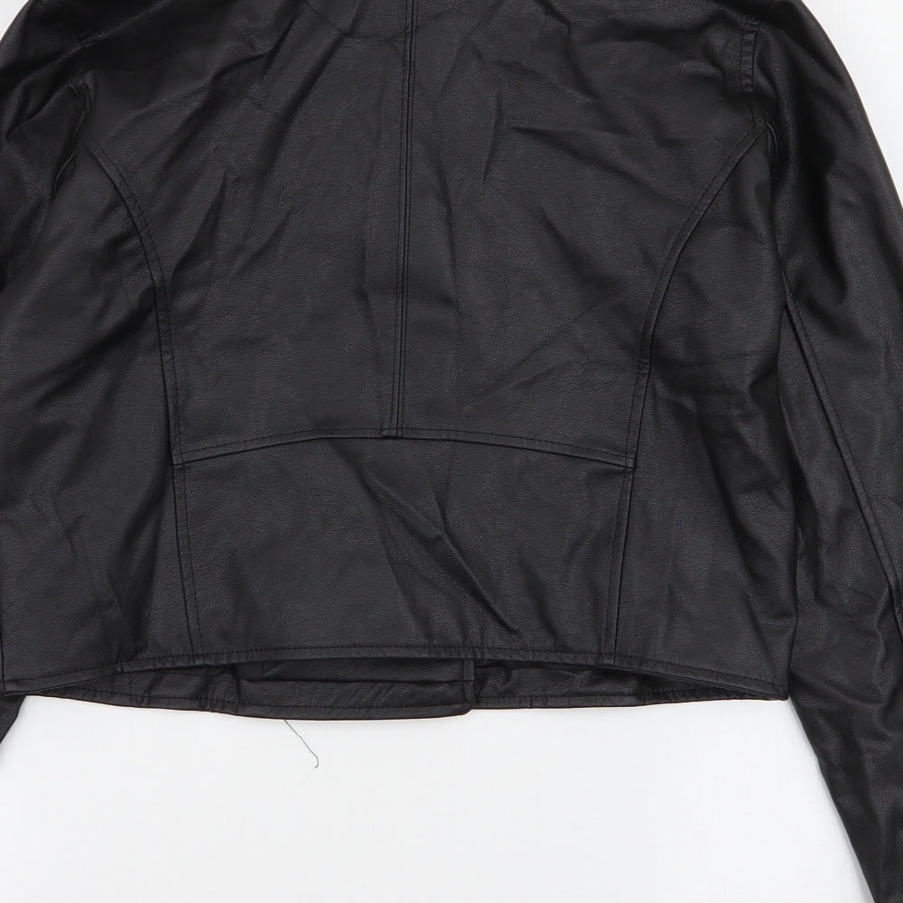 PRETTYLITTLETHING Womens Black   Jacket  Size 8  Zip - Faux leather jacket