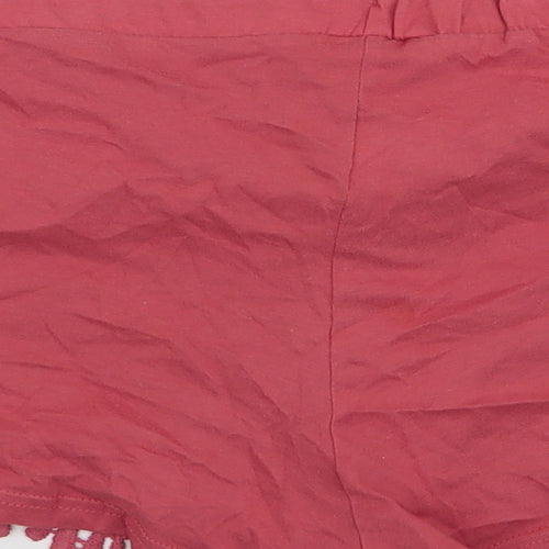 Primark Womens Orange  100% Cotton Sweat Shorts Size 12 L3 in Regular Drawstring