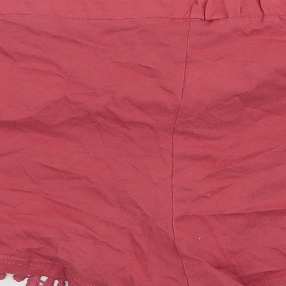 Primark Womens Orange  100% Cotton Sweat Shorts Size 12 L3 in Regular Drawstring