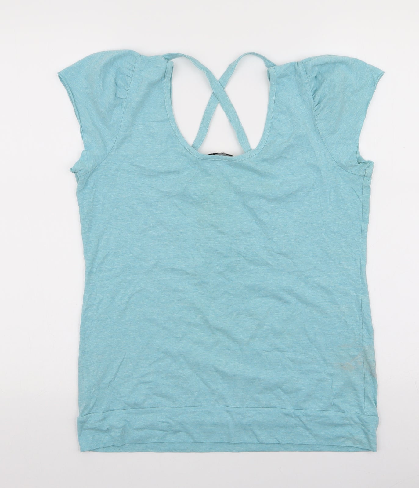 Cherokee Womens Blue  Cotton Jersey T-Shirt Size 14 Round Neck