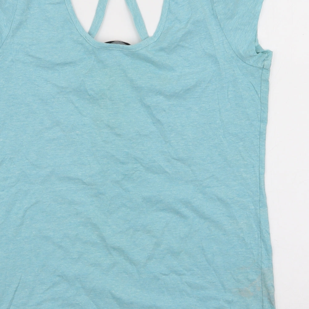 Cherokee Womens Blue  Cotton Jersey T-Shirt Size 14 Round Neck