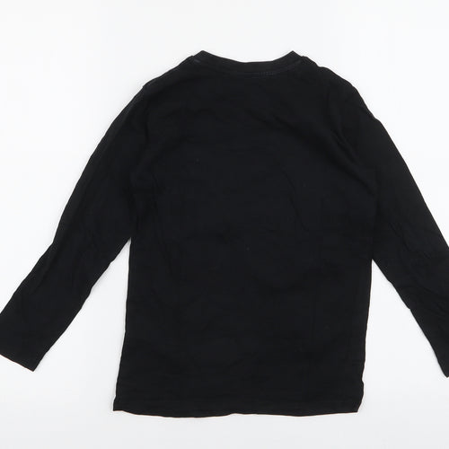 Dunnes Stores Boys Black  100% Cotton Jersey T-Shirt Size 6-7 Years Round Neck Pullover - Skate park