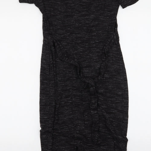 F&F Womens Grey  Viscose T-Shirt Dress  Size 8  Round Neck Pullover