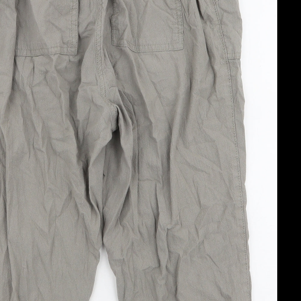 Yours Womens Green  Cotton Capri Trousers Size 16 L20 in Regular Drawstring