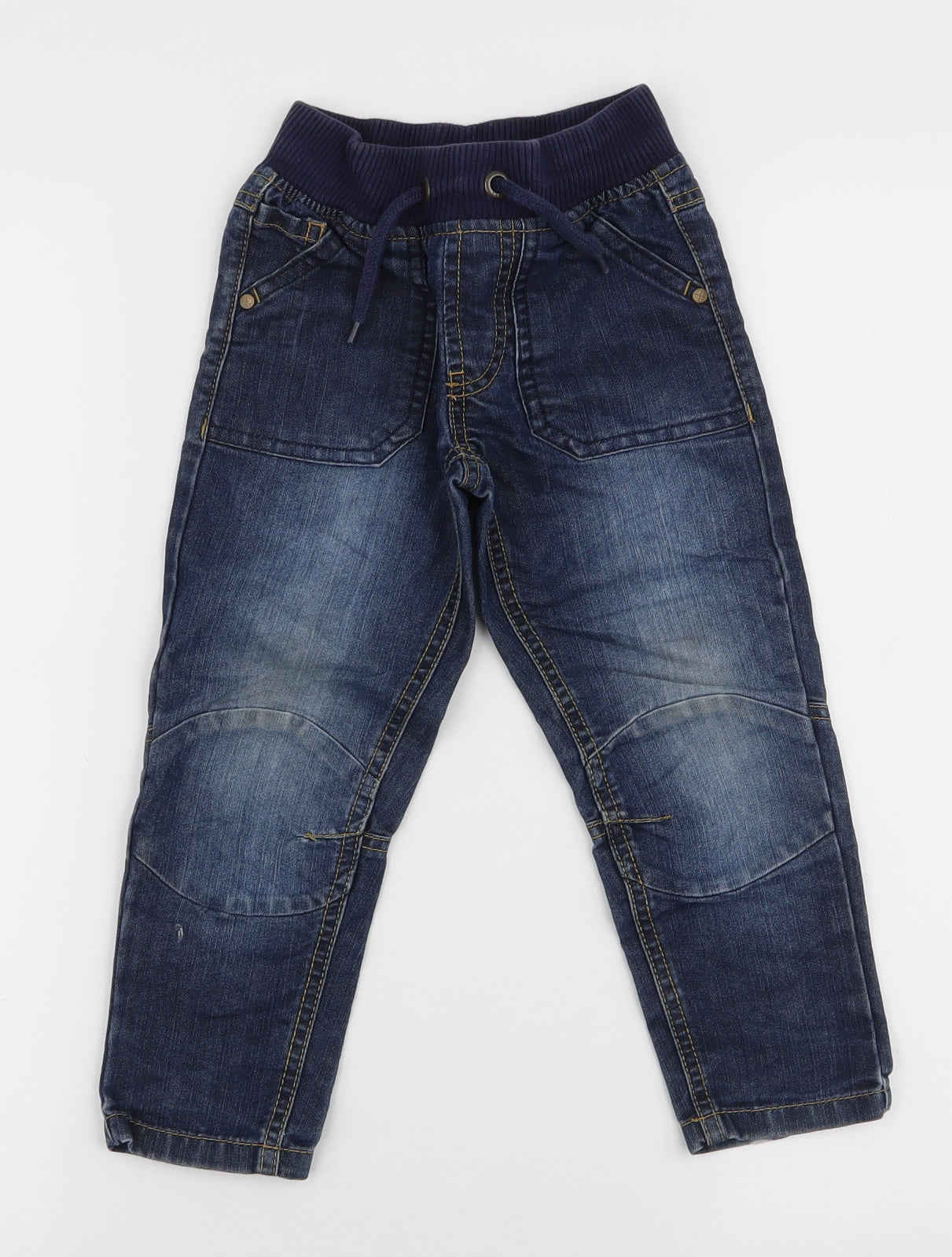 Dunnes Stores Boys Blue  Cotton Skinny Jeans Size 3 Years  Regular Drawstring