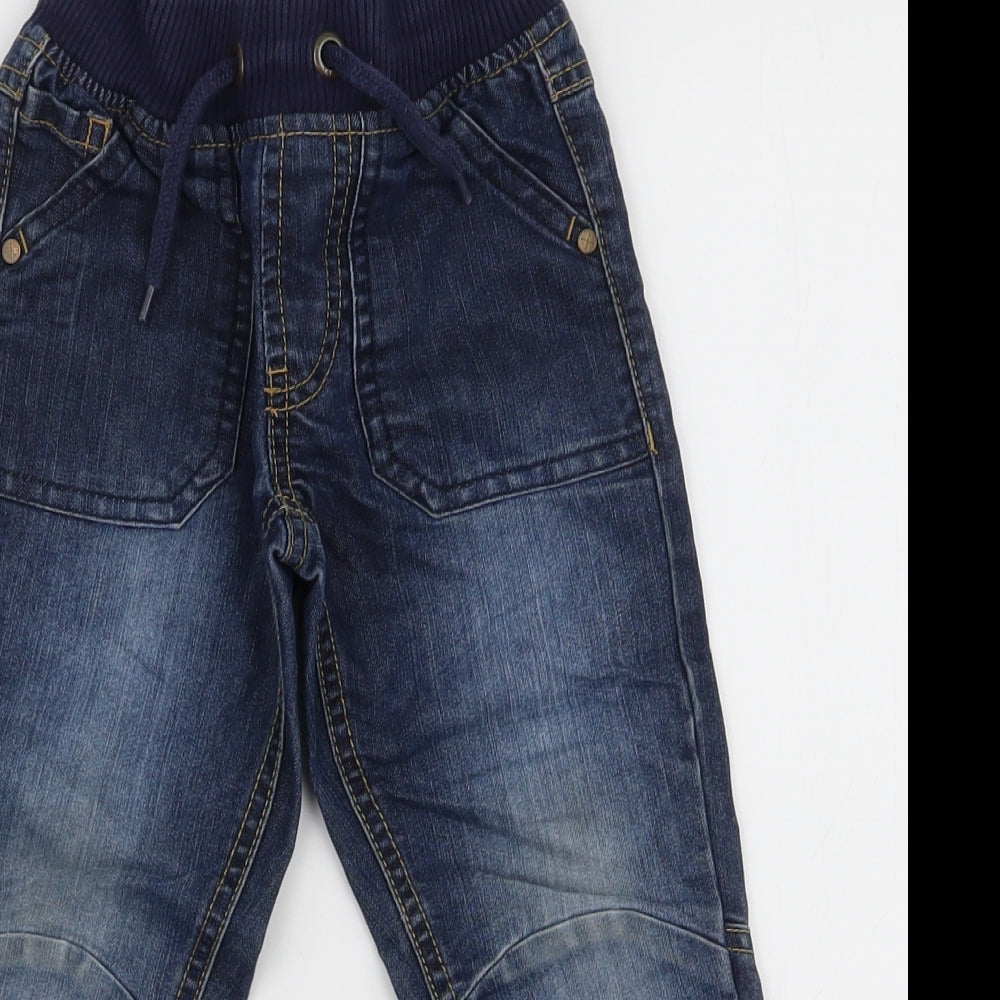 Dunnes Stores Boys Blue  Cotton Skinny Jeans Size 3 Years  Regular Drawstring