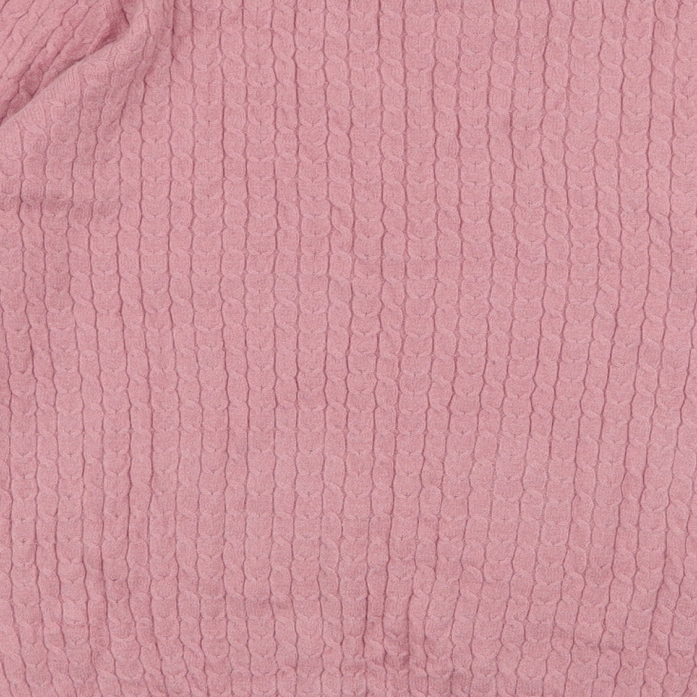 Papaya Womens Pink Round Neck  Viscose Pullover Jumper Size 16