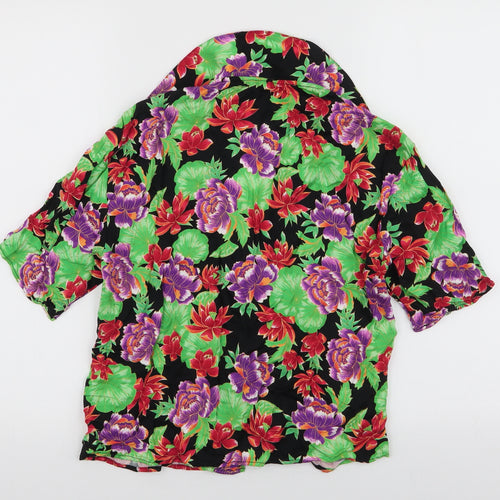 Zara Womens Multicoloured Floral Viscose Basic Blouse Size XS Collared
