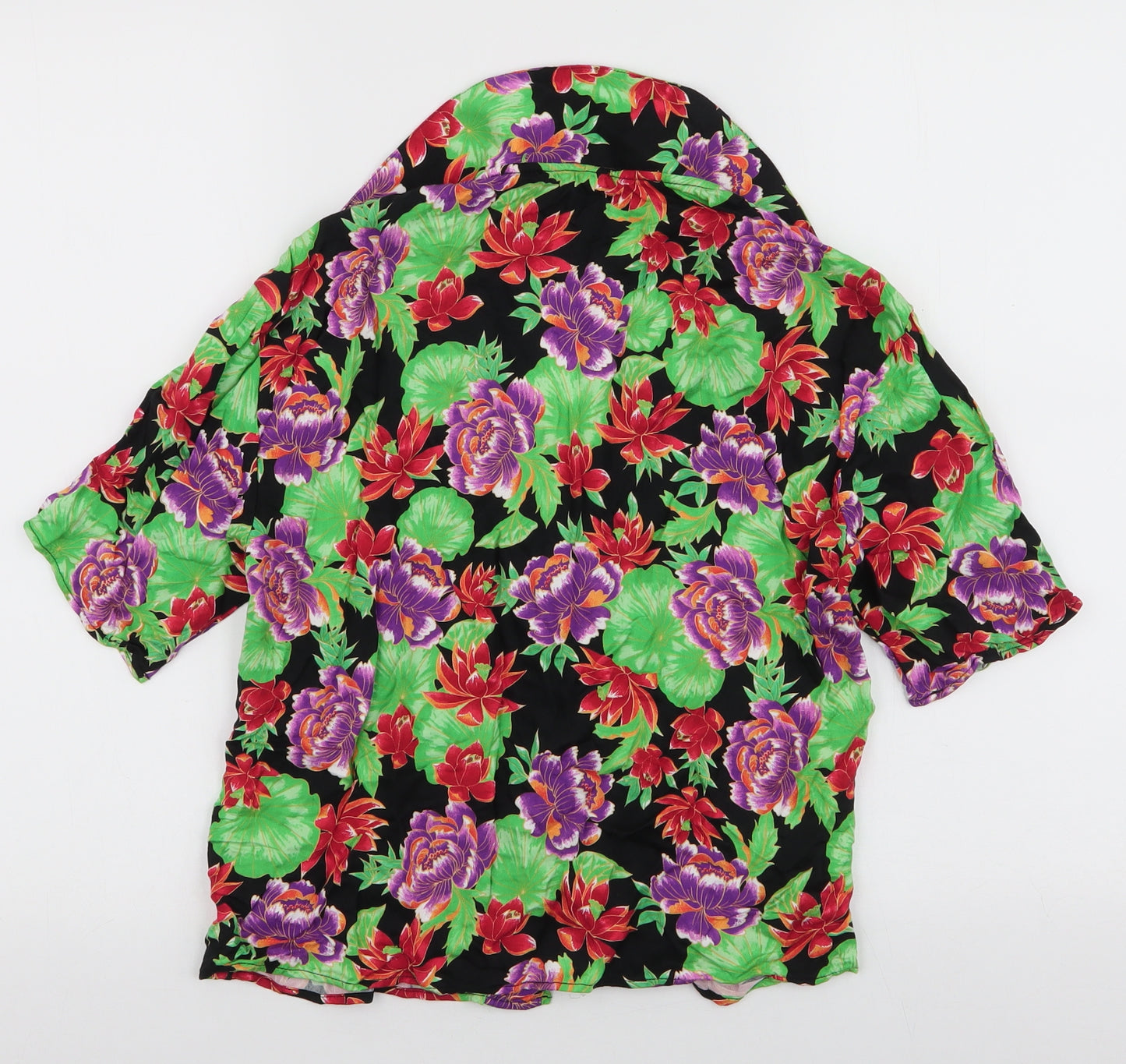 Zara Womens Multicoloured Floral Viscose Basic Blouse Size XS Collared