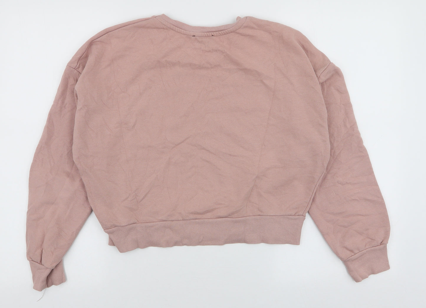 New Look Womens Pink  Cotton Pullover Sweatshirt Size 10  Pullover - Cheri