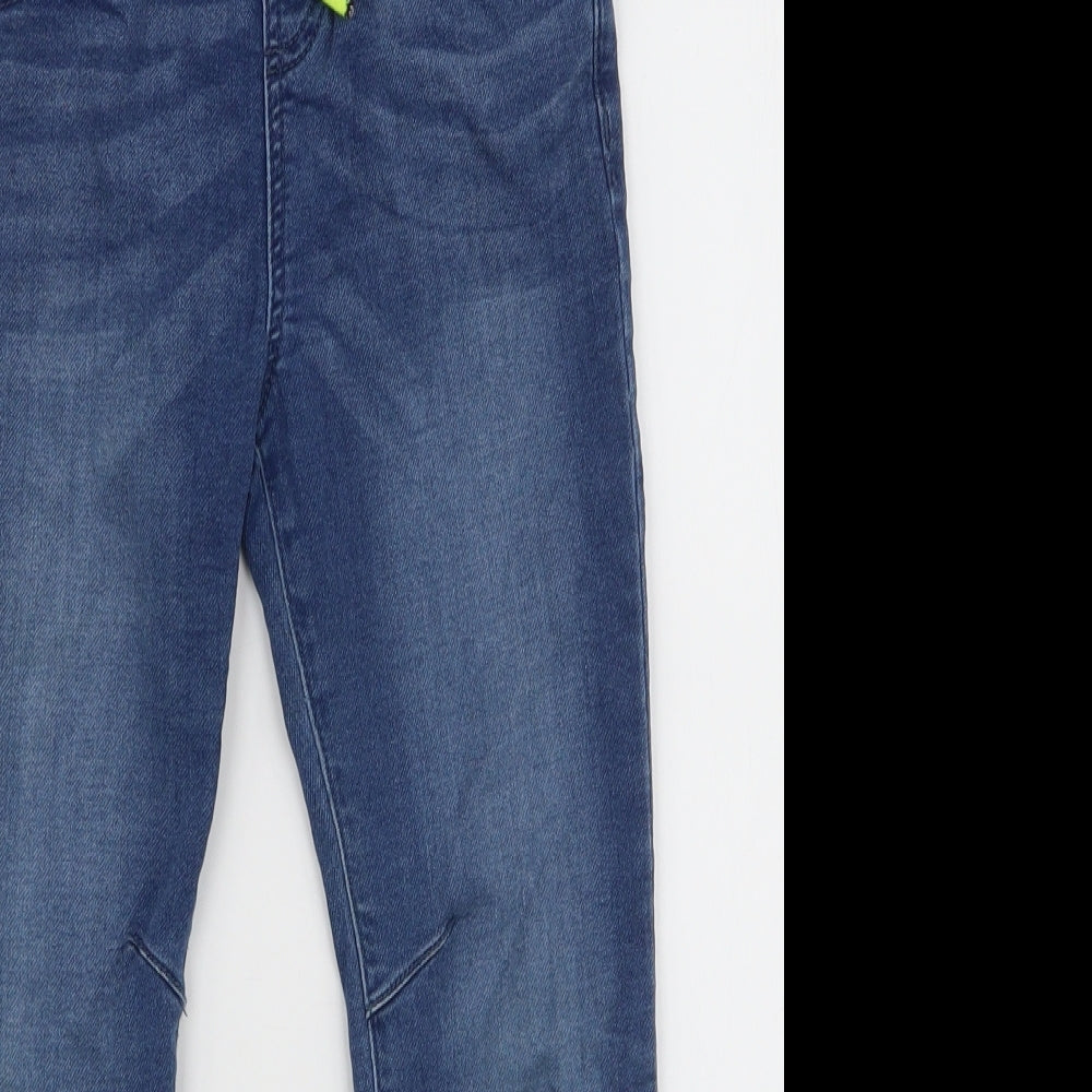 F&F Boys Blue  Cotton Skinny Jeans Size 6-7 Years  Regular Drawstring