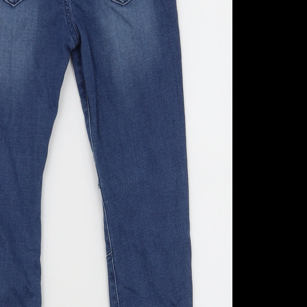F&F Boys Blue  Cotton Skinny Jeans Size 6-7 Years  Regular Drawstring