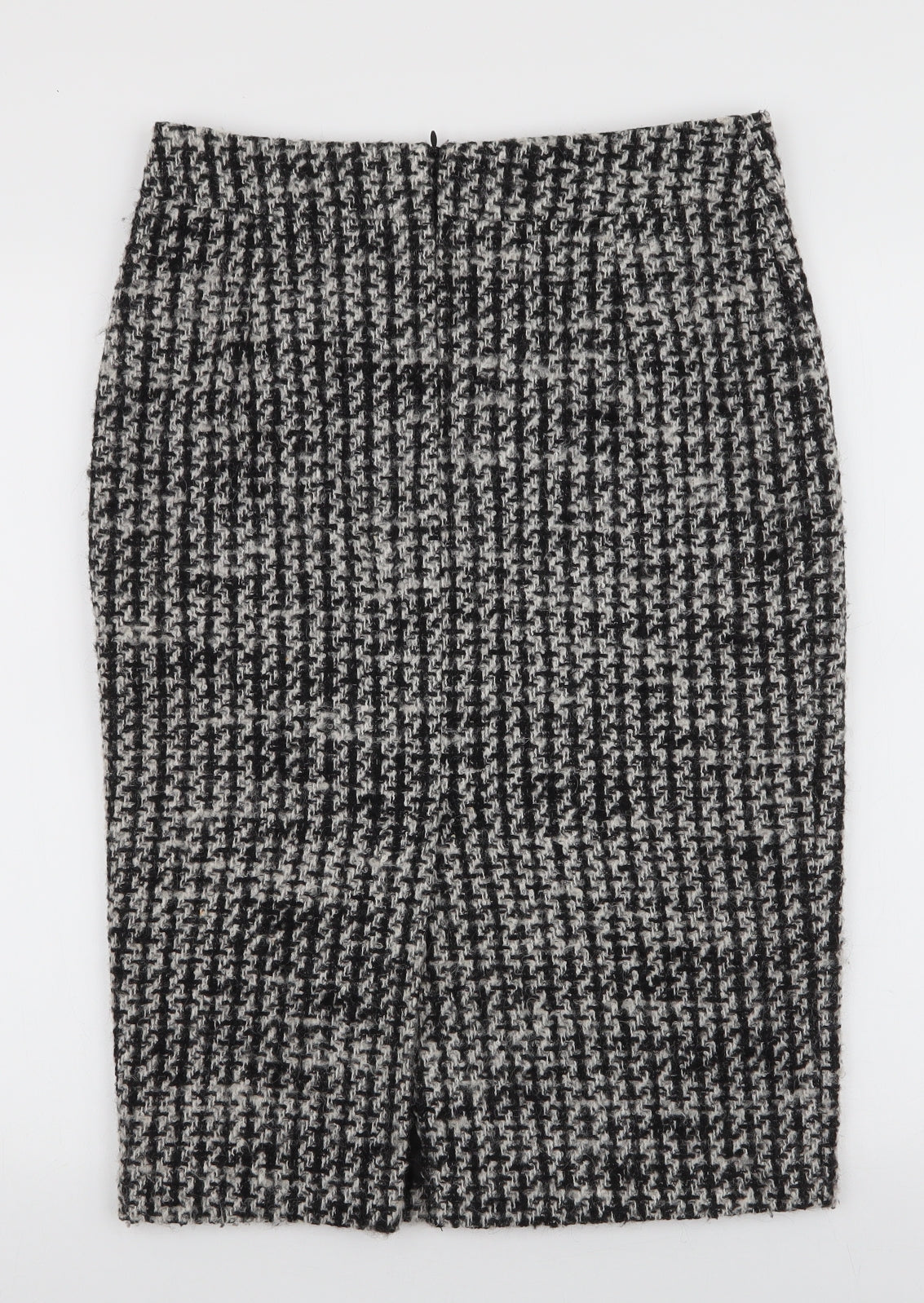 Marks and Spencer Womens Black Geometric Wool Straight & Pencil Skirt Size 8   Zip