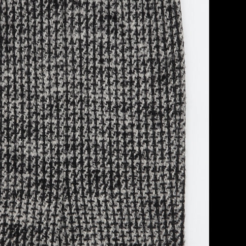 Marks and Spencer Womens Black Geometric Wool Straight & Pencil Skirt Size 8   Zip