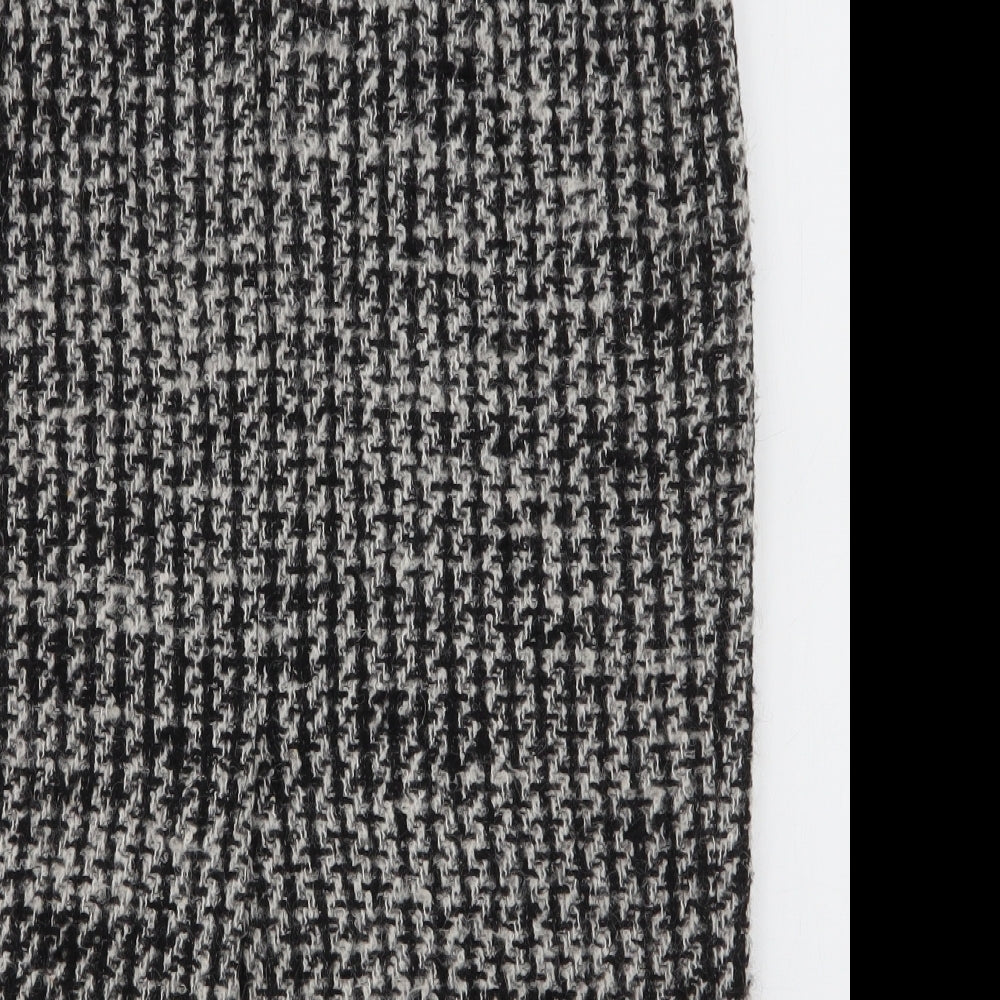 Marks and Spencer Womens Black Geometric Wool Straight & Pencil Skirt Size 8   Zip