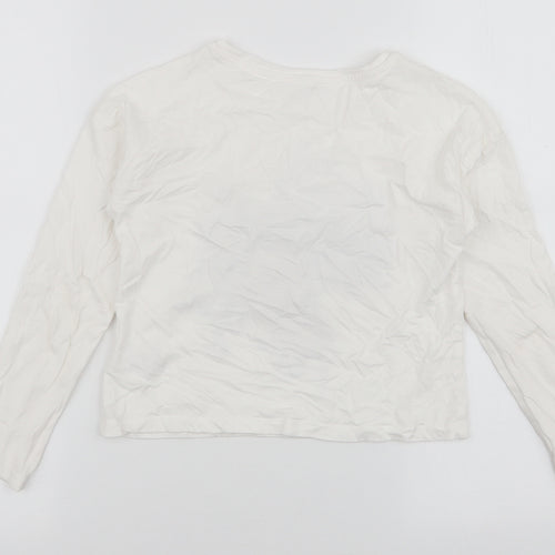 Dunnes Stores Girls White  100% Cotton Jersey T-Shirt Size 8-9 Years Round Neck Pullover - New York
