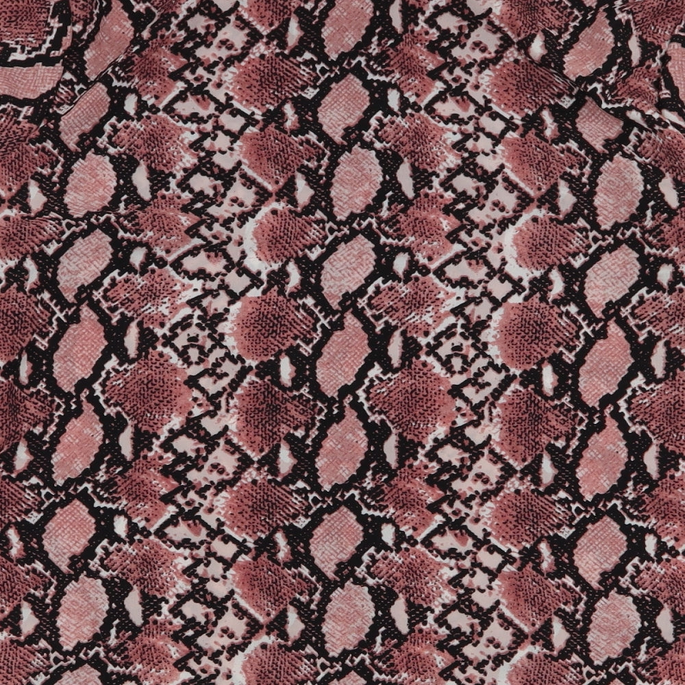 SheIn Womens Brown Animal Print Polyester Basic Button-Up Size M Collared