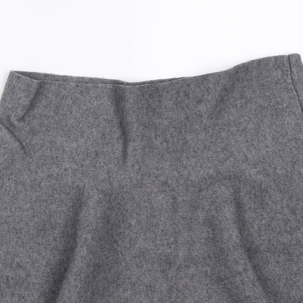 Zara Womens Grey  Viscose A-Line Skirt Size M