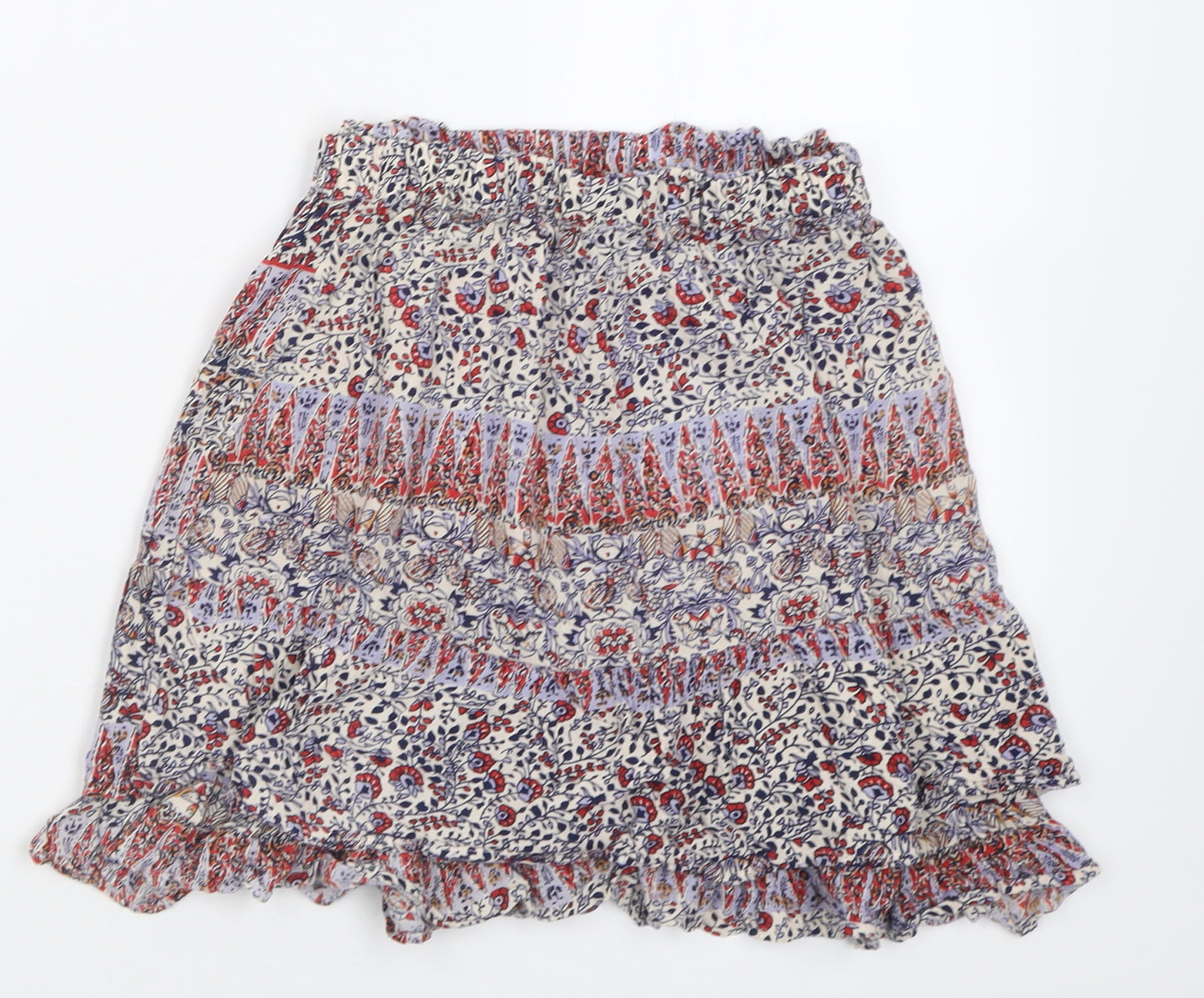 Select Womens Multicoloured Geometric Viscose A-Line Skirt Size 12