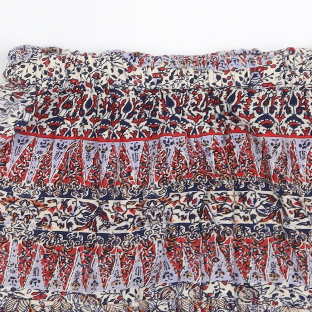 Select Womens Multicoloured Geometric Viscose A-Line Skirt Size 12
