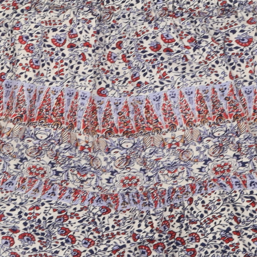 Select Womens Multicoloured Geometric Viscose A-Line Skirt Size 12