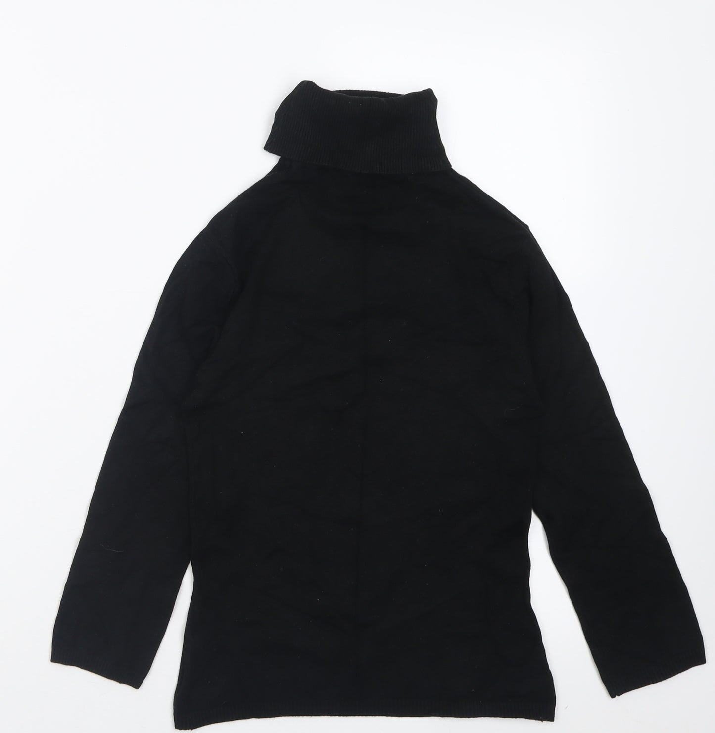 River Island Womens Black Roll Neck  Viscose Pullover Jumper Size 8