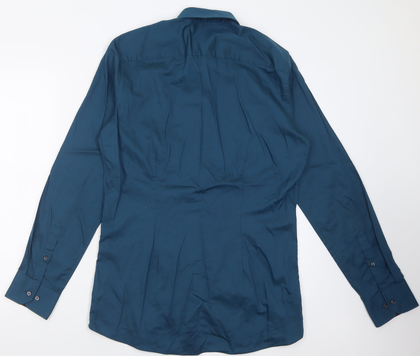 NEXT Mens Blue  Cotton  Button-Up Size 15.5 Collared Button