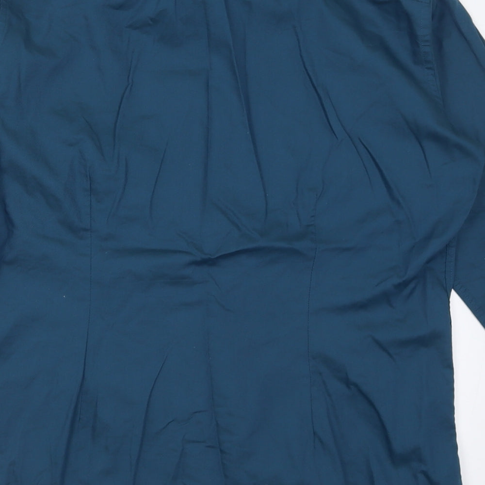 NEXT Mens Blue  Cotton  Button-Up Size 15.5 Collared Button
