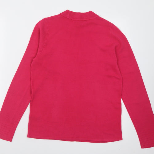bonmarch Womens Pink Crew Neck  Acrylic Pullover Jumper Size 10