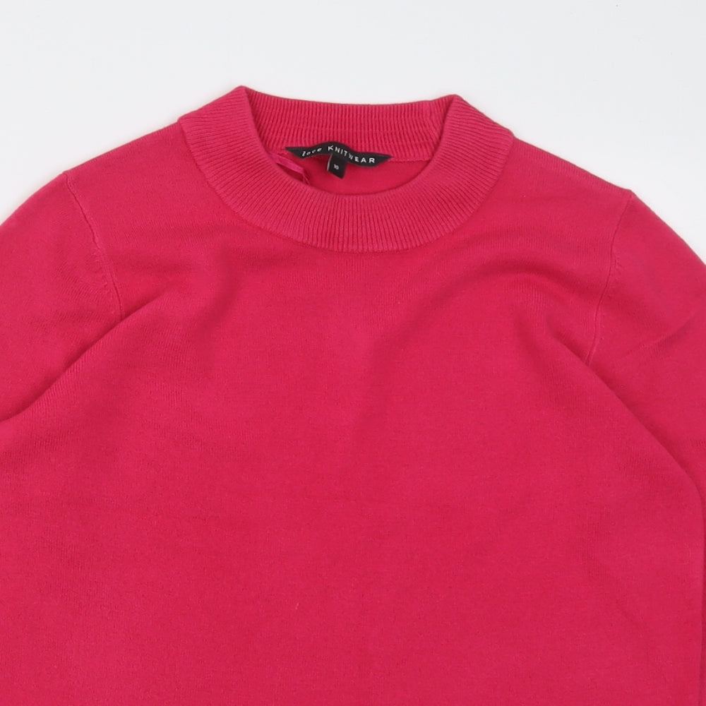 bonmarch Womens Pink Crew Neck  Acrylic Pullover Jumper Size 10