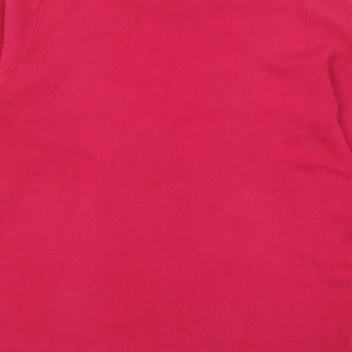 bonmarch Womens Pink Crew Neck  Acrylic Pullover Jumper Size 10