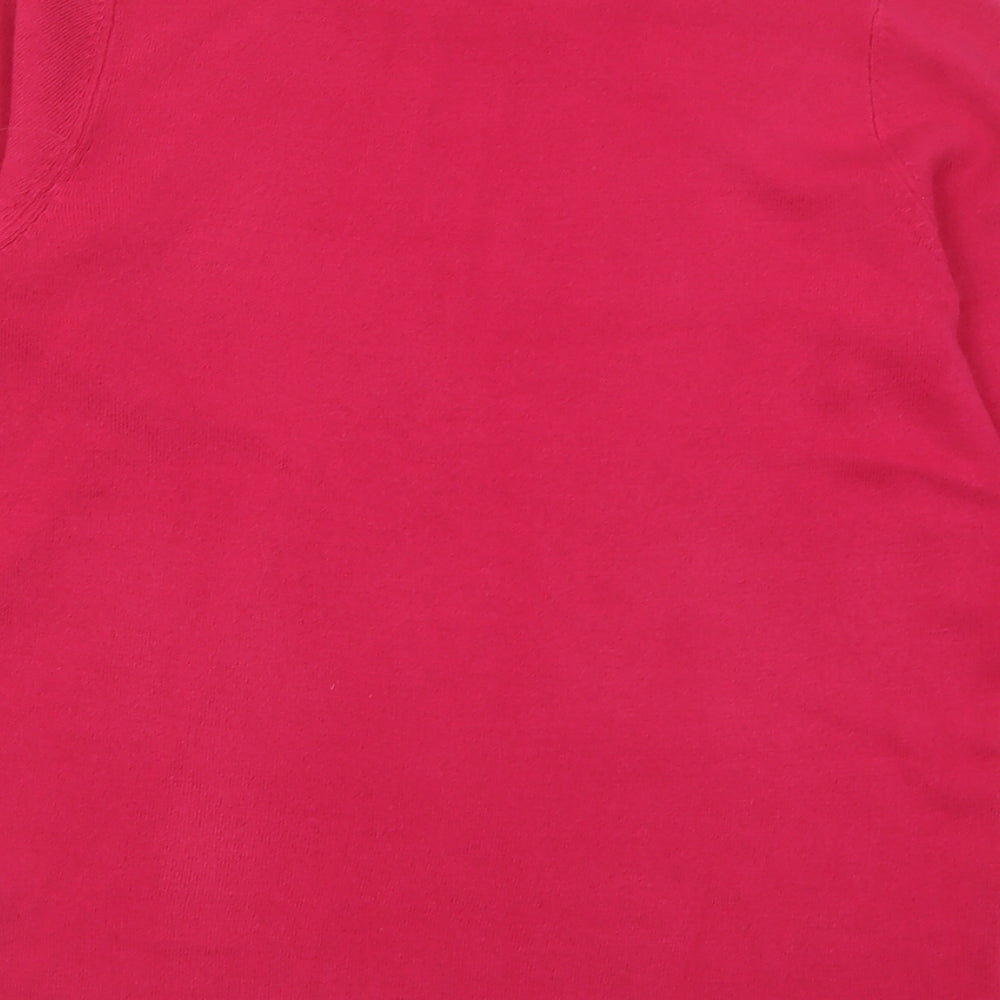 bonmarch Womens Pink Crew Neck  Acrylic Pullover Jumper Size 10