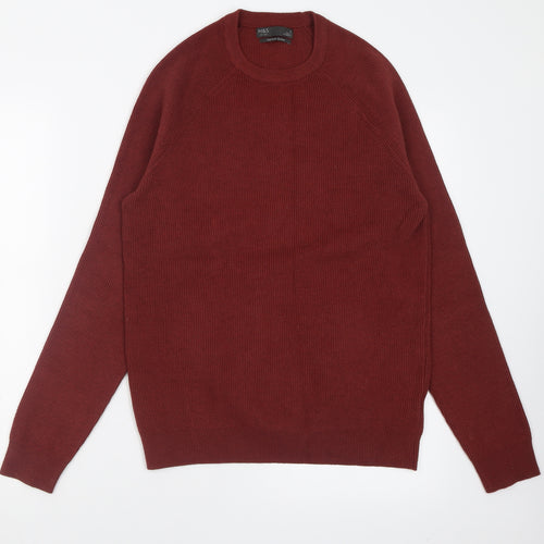 Marks and Spencer Mens Brown Crew Neck  Cotton Pullover Jumper Size S