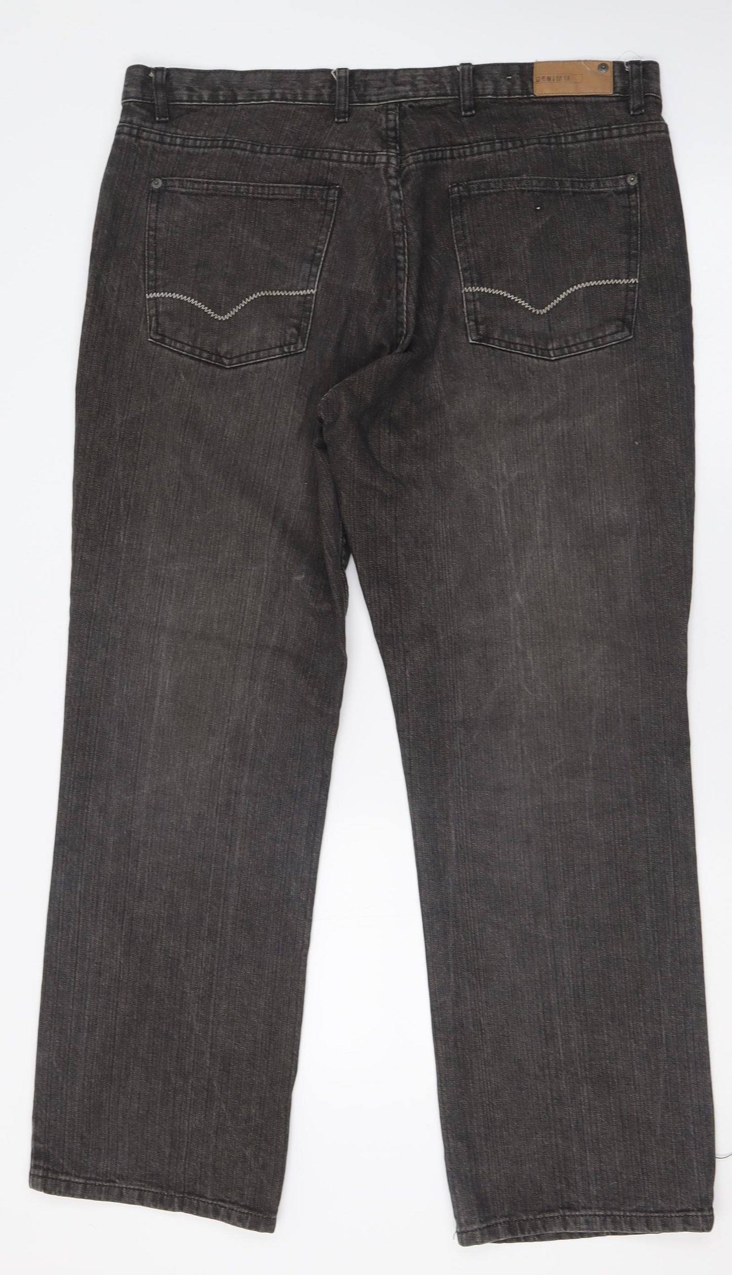 Primark Mens Black  Cotton Straight Jeans Size 38 L30 in Regular Button