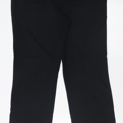 Marks and Spencer Womens Black  Viscose Trousers  Size 12 L30 in Regular Hook & Eye