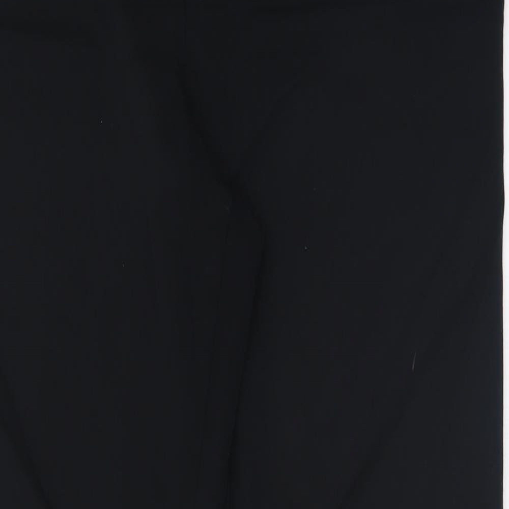 Marks and Spencer Womens Black  Viscose Trousers  Size 12 L30 in Regular Hook & Eye
