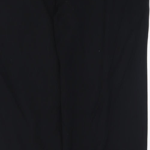 Marks and Spencer Womens Black  Viscose Trousers  Size 12 L30 in Regular Hook & Eye