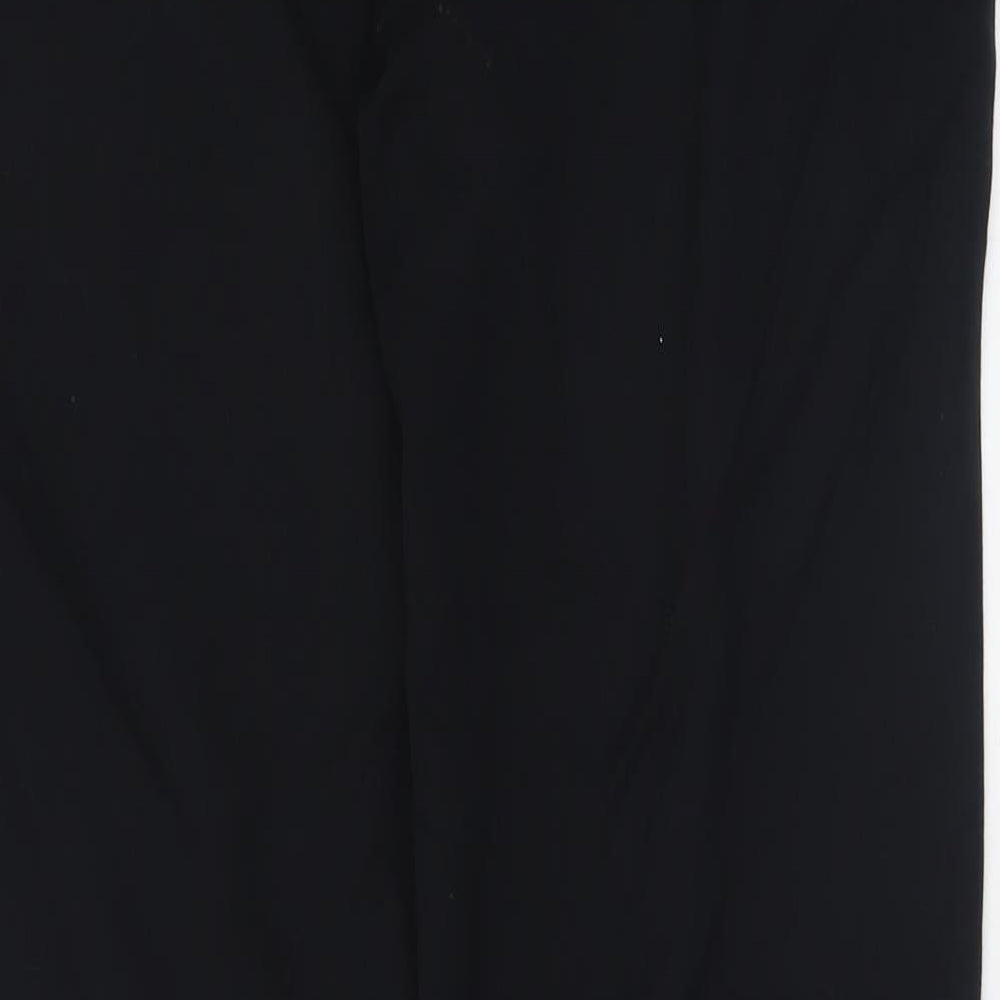 Marks and Spencer Womens Black  Viscose Trousers  Size 12 L30 in Regular Hook & Eye