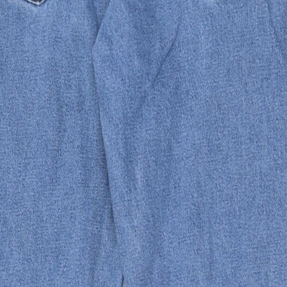 Marks and Spencer Mens Blue  Cotton Straight Jeans Size 36 L29 in Regular Button