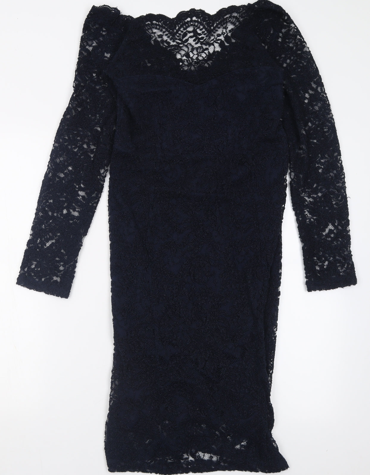 NEXT Womens Blue Floral Polyester Bodycon  Size 14  Off the Shoulder Zip