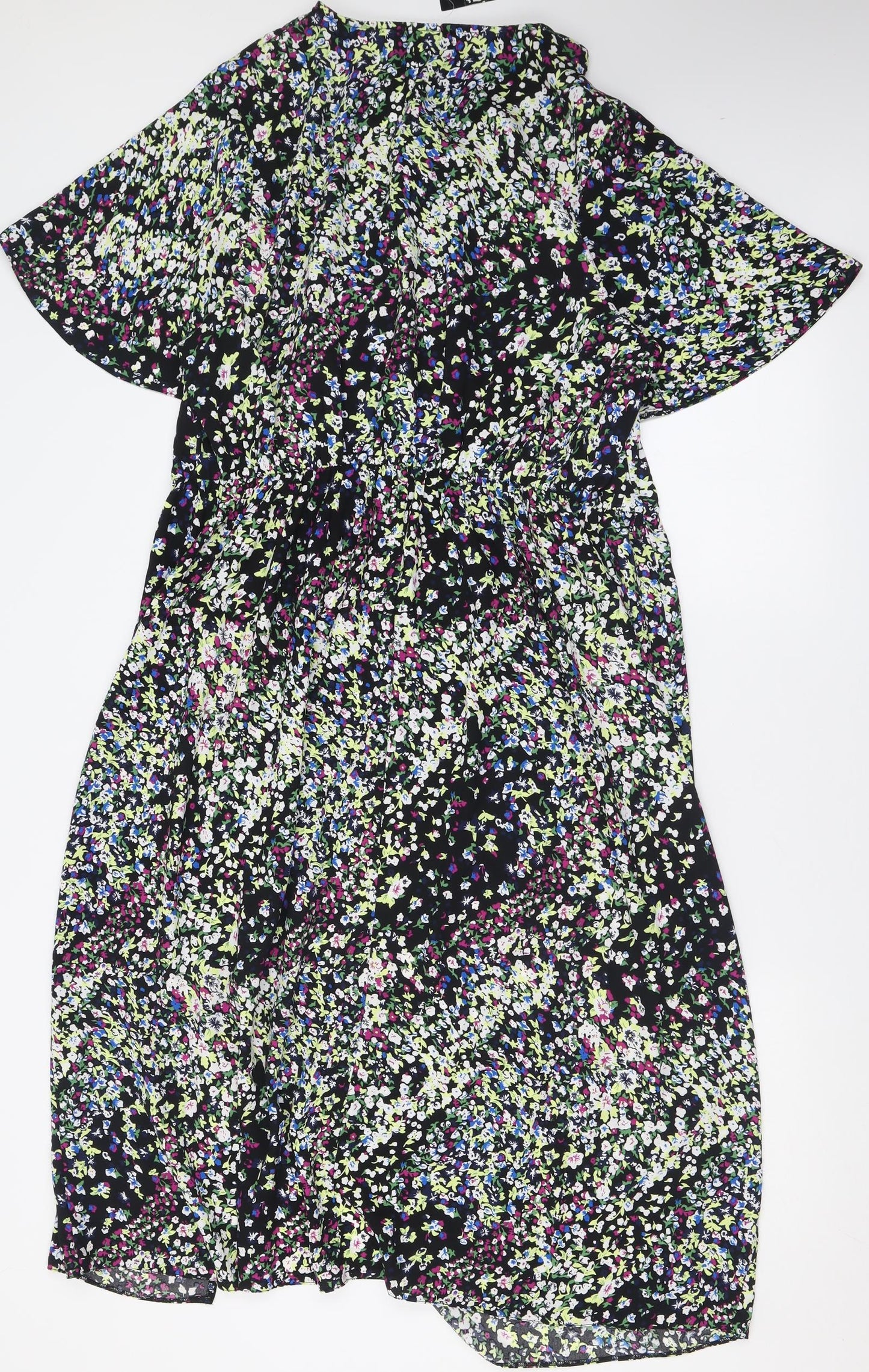 Dunnes Stores Womens Multicoloured Floral Polyester Fit & Flare  Size 18  V-Neck Pullover