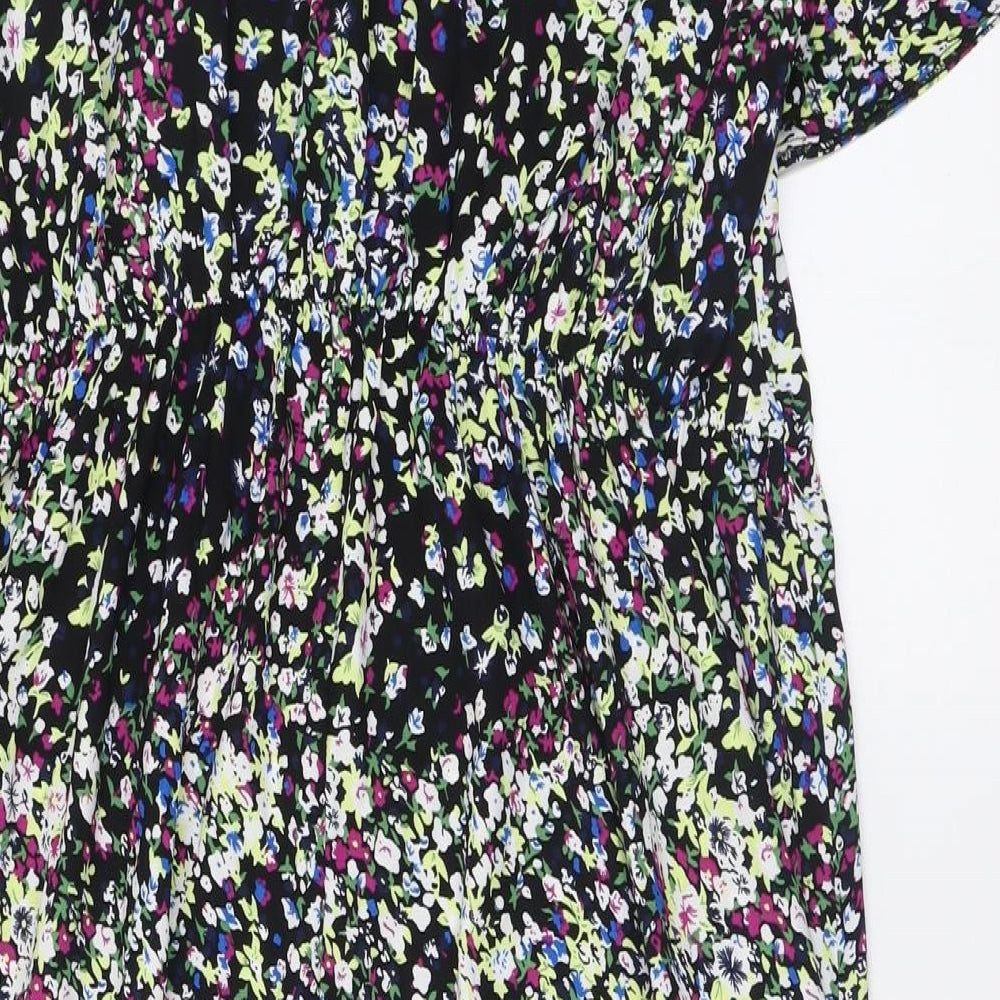 Dunnes Stores Womens Multicoloured Floral Polyester Fit & Flare  Size 18  V-Neck Pullover