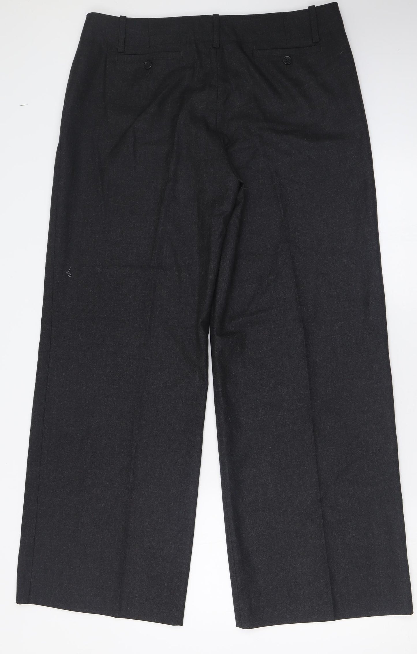 F&F Womens Black  Wool Trousers  Size 16 L31 in Regular Button