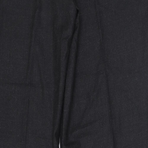 F&F Womens Black  Wool Trousers  Size 16 L31 in Regular Button